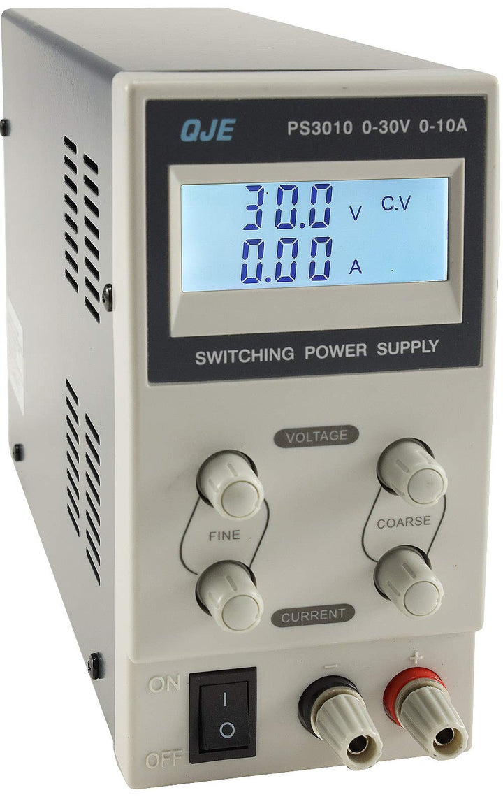 Labornetzgerät mit beleuchtetem Display 0-30V Regelbar I max. 10A 300Watt Kurzschlussfest Überlastsc