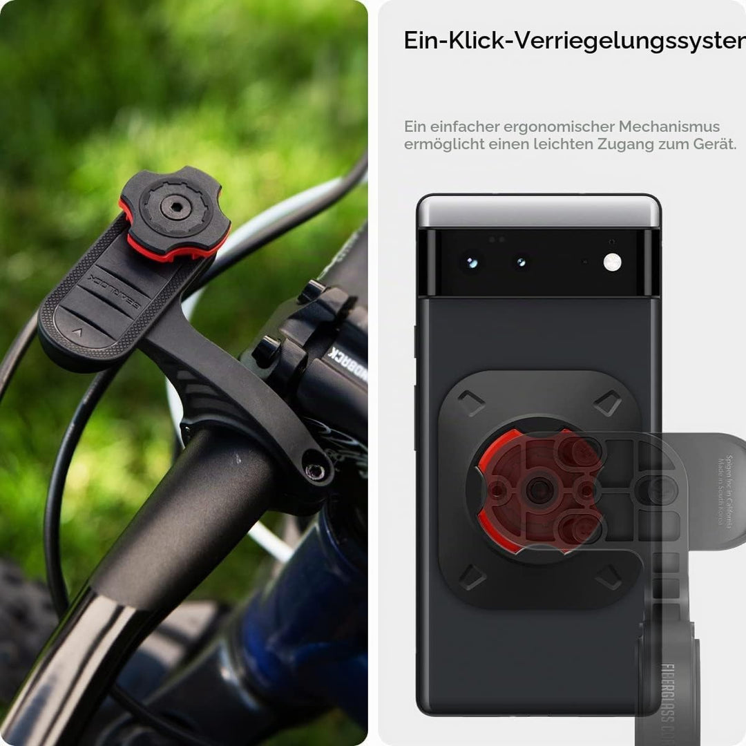 Spigen Gearlock, Handyhalterung Fahrrad, Motorrad Handyhalterung mit Universal-Adapter Aussenmontage