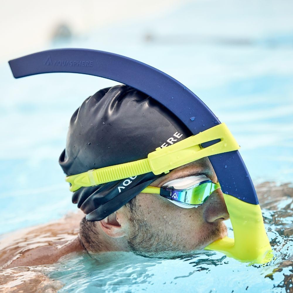 Aquasphere Unisex – Erwachsene Focus Schnorchel Einheitsgrösse Navy Bright Yellow, Einheitsgrösse Na