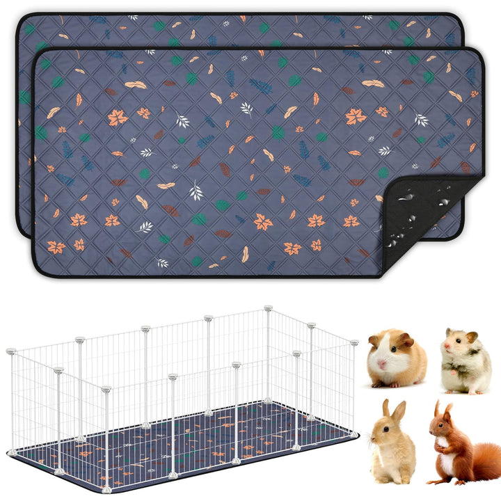 AUYAO Wiederverwendbare PIPI Pads Matte für Meerschweinchen, 2PC Waschbar und 4 Lagen Super Saugfähi