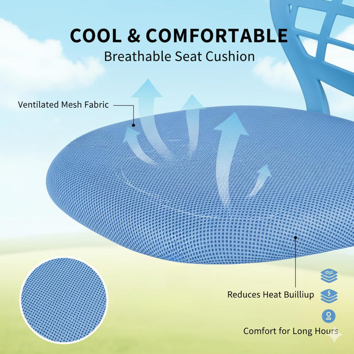 FurnitureR Bürostuhl Schreibtischstuhl Höhenverstellbar Stoffsitz Ergonomischer Arbeitsstuhl ohne Ar