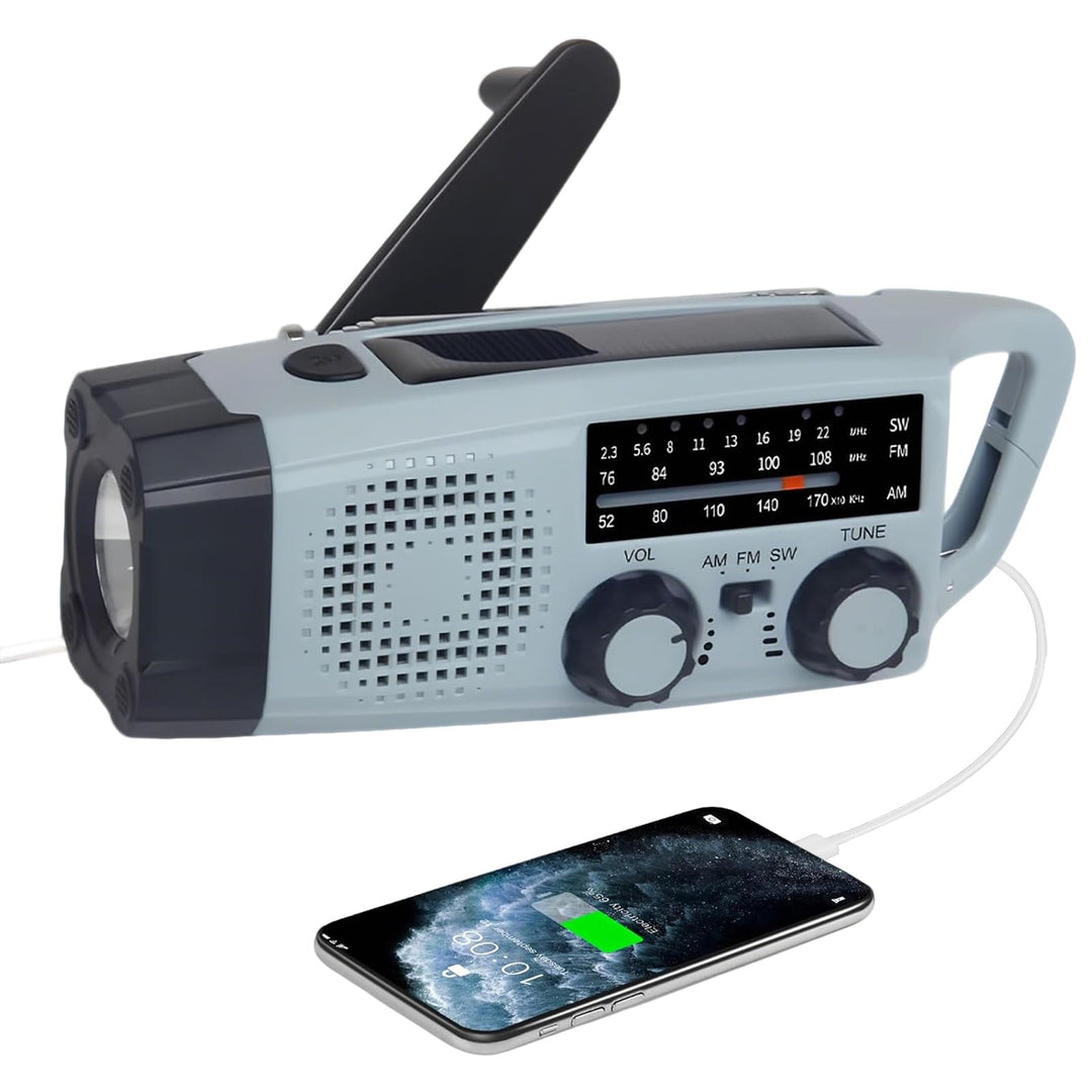 Kurbel Radio, 2000mAh notfallradio mit kurbel und solar AM/FM/SW Radio mit SOS Alarm Taschenlampe, 3