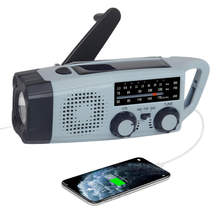 Kurbel Radio, 2000mAh notfallradio mit kurbel und solar AM/FM/SW Radio mit SOS Alarm Taschenlampe, 3