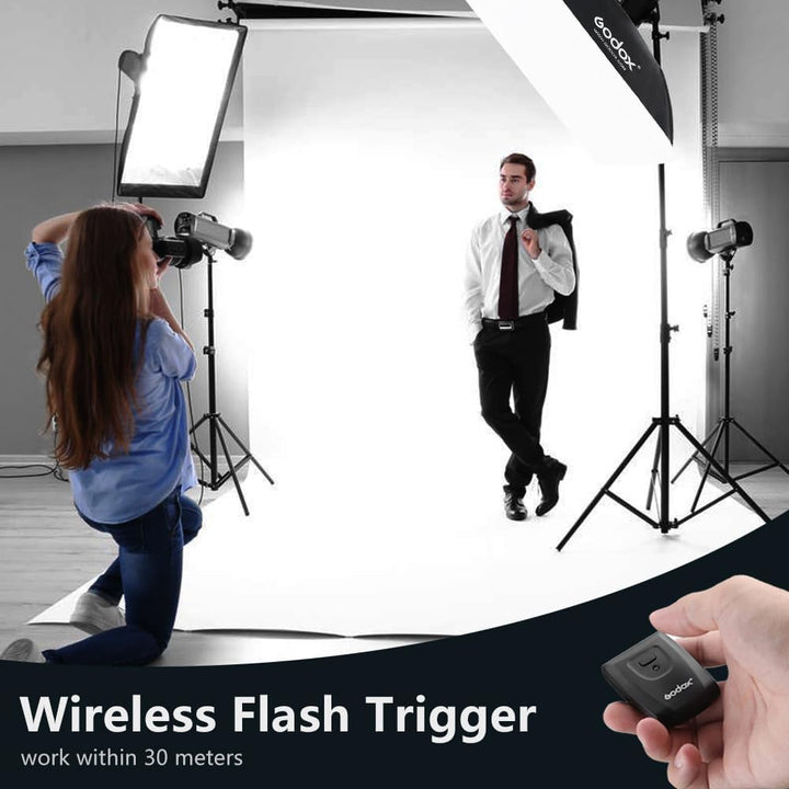 Godox Professionelles Studioblitz Set, Godox Studio Blitzlicht für Fotografie, 2x180W 5600K Blitzkop