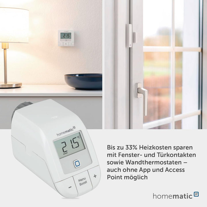 Homematic IP Set Heizen – Easy Connect, Digitale Steuerung für Heizung per App, Alexa, Google Assist