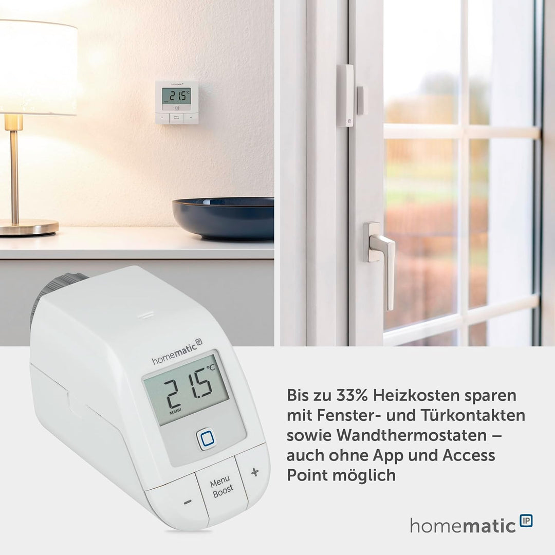 Homematic IP 3er Set Smart Home Heizkörperthermostat – basic, digitaler Thermostat Heizung, Steuerun