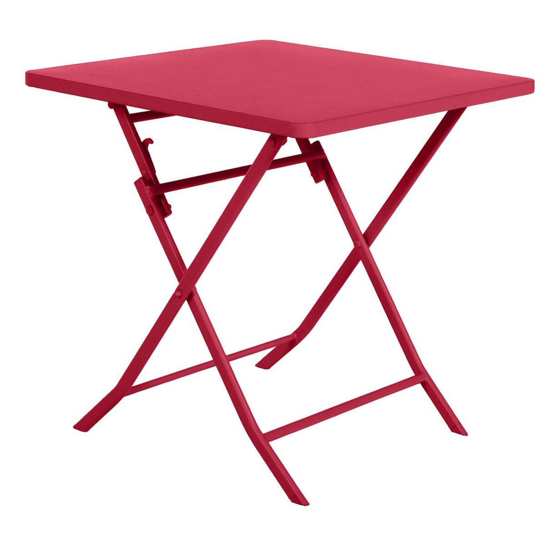 Hespéride Quadratischer klappbarer gartentisch Greensboro Granatapfel 2-sitzer aus epoxybehandeltem