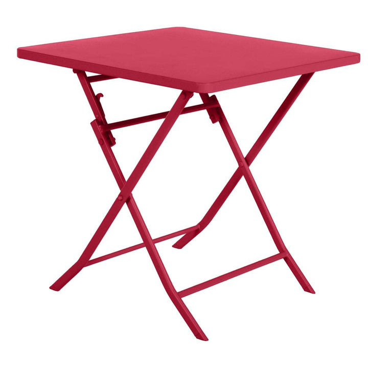 Hespéride Quadratischer klappbarer gartentisch Greensboro Granatapfel 2-sitzer aus epoxybehandeltem