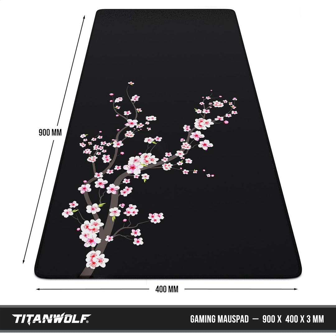 TITANWOLF - XXL Speed Gaming Mauspad 900 x 400mm - XXL Mousepad - Tischunterlage Large Size - verbes