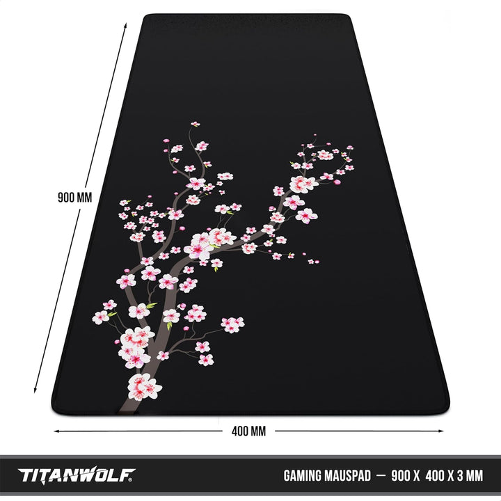 TITANWOLF - XXL Speed Gaming Mauspad 900 x 400mm - XXL Mousepad - Tischunterlage Large Size - verbes