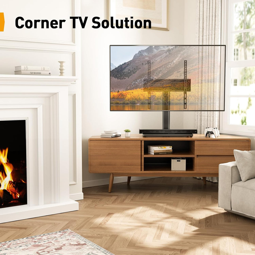 PERLEGEAR TV Standfuss TV Ständer Schwenkbar für 24-55/60 Flach &amp; Curved Fernseher bis zu 40 KG, TV-