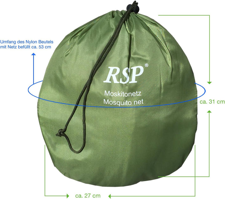 RSP Moskitonetz extragross für Doppelbetten 200x200cm (grün)