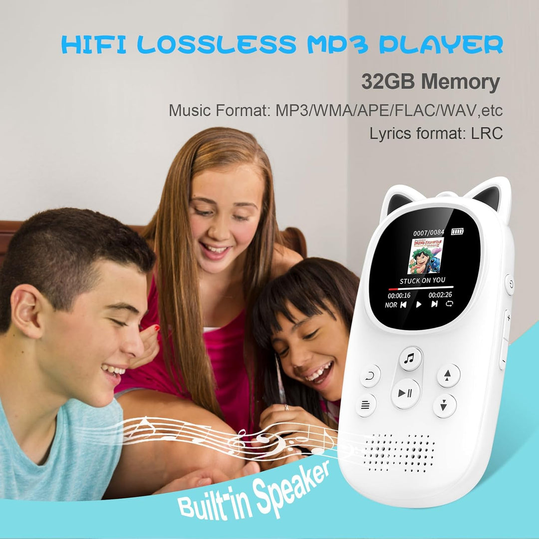 32GB MP3-Player mit Bluetooth 5.0, Oilsky Kinder MP3 Player mit Kopfhörer, 750mAh Tragbarem Sport Mp