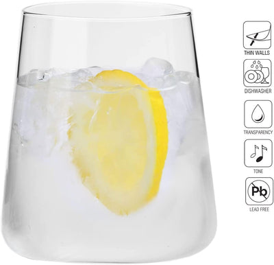 KROSNO Gin Gläser Wassergläser Weissweingläser Trinkgläser | Set von 12 | 380 ML | Avant-Garde Kolle