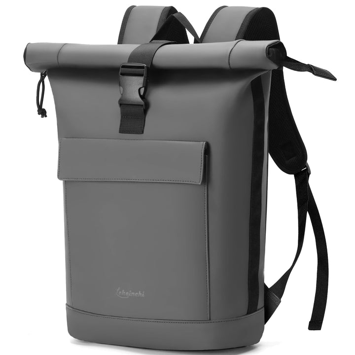 Rolltop Rucksack Damen & Herren, Elegant Laptop Rucksack Wasserdicht mit 17 Zoll Laptopfach, Grosser
