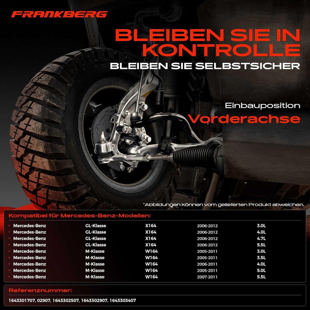 Frankberg Querlenker Radaufhängung Vorne Links Unten Kompatibel mit M-Klasse W164 2005-2011 GL-Klass