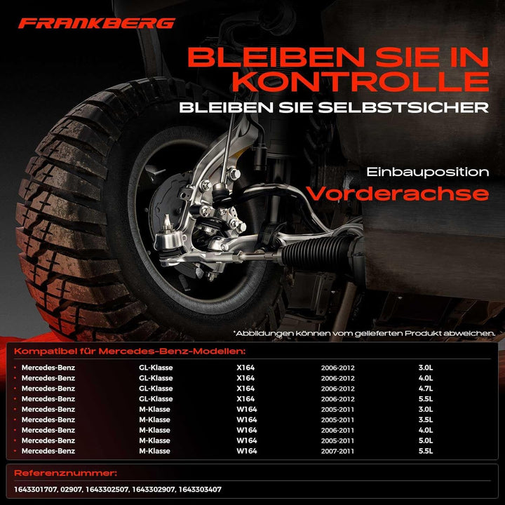 Frankberg Querlenker Radaufhängung Vorne Links Unten Kompatibel mit M-Klasse W164 2005-2011 GL-Klass