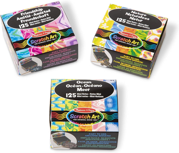Melissa & Doug | Pack mit 3 | Scratch Art Mini Notizen – Ozean, Natur und Lieblingsdinge