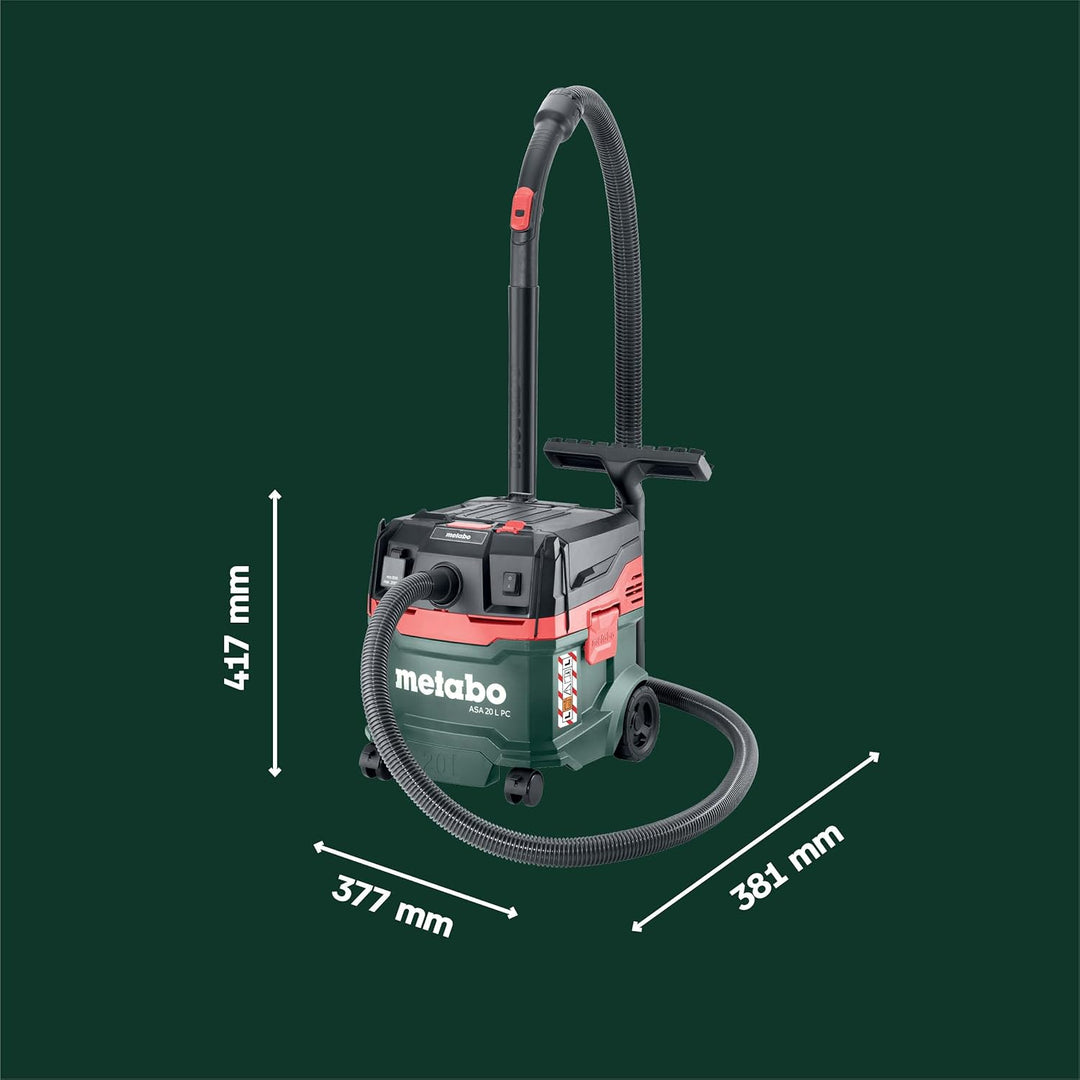Metabo ASA 20 L PC Allessauger – 602085000 – Nass-/Trockensauger mit integrierter Filterabreinigung