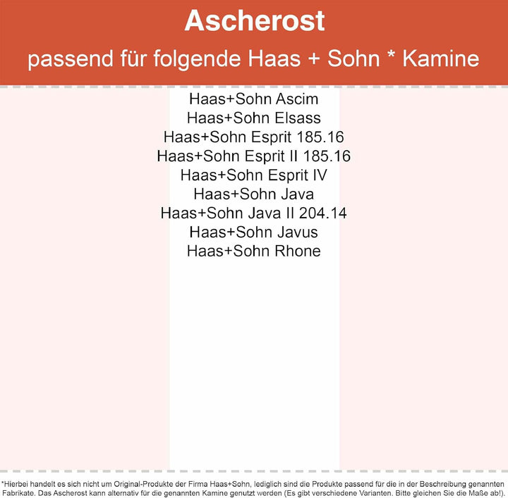 Kaminrost/Ascherost Eckig 210 x 150 x 15 mm passend für Haas+Sohn ** Kaminöfen inkl. Modellübersicht