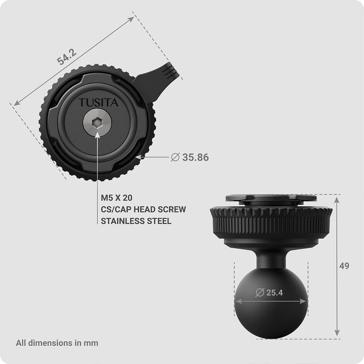 TUSITA Twist Lock 1" Kugel Halterung Adapter