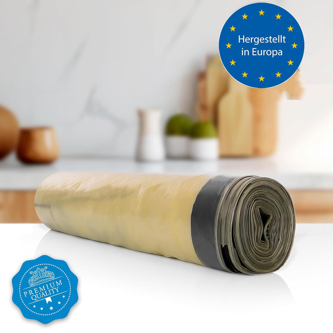 BigDean Gelber Sack Mülleimer 60L + 10 Rollen Gelber Sack – luftdichte gelbe Sack Tonne Made in Germ