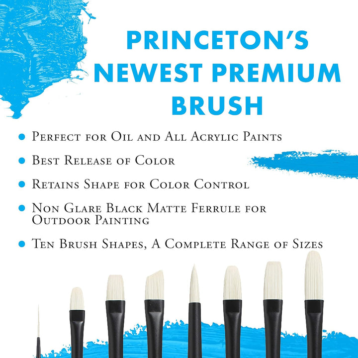 Princeton Aspen, Glare-Free Indoor/Outdoor Brush for Acrylic &amp; Oil, Series 6500 Synthetic, Flat Mott