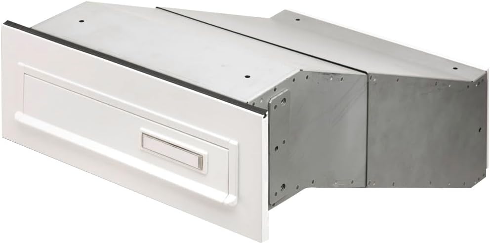 Burg-Wächter Durchwurfkasten ohne Blende, A4 Einwurf-Format, Verzinkter Stahl, Kasten 795, Weiss, Du