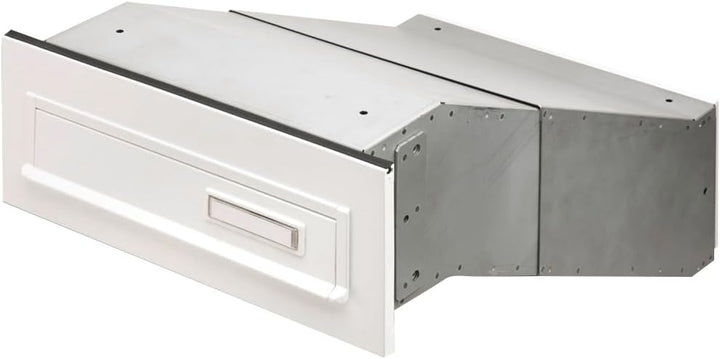 Burg-Wächter Durchwurfkasten ohne Blende, A4 Einwurf-Format, Verzinkter Stahl, Kasten 795, Weiss, Du