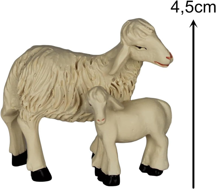 ZICOM Krippenzubehör Tiere Schafset ca. 5cm 6-TLG. Polyresin