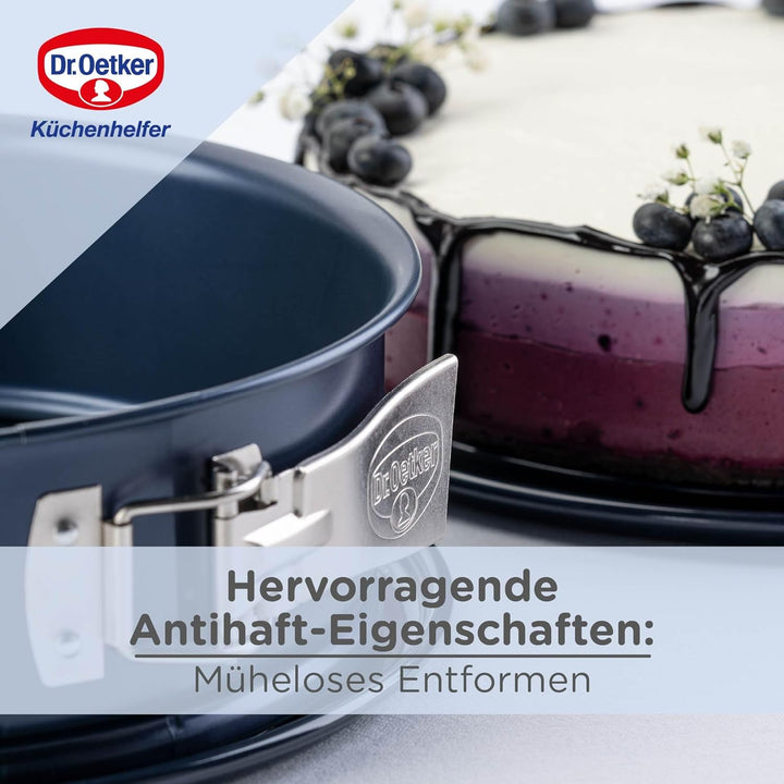 Dr. Oetker Springform Ø 24 cm Back-Liebe Emaille – Runde Backform mit Schnitt- & kratzfestem Emaille