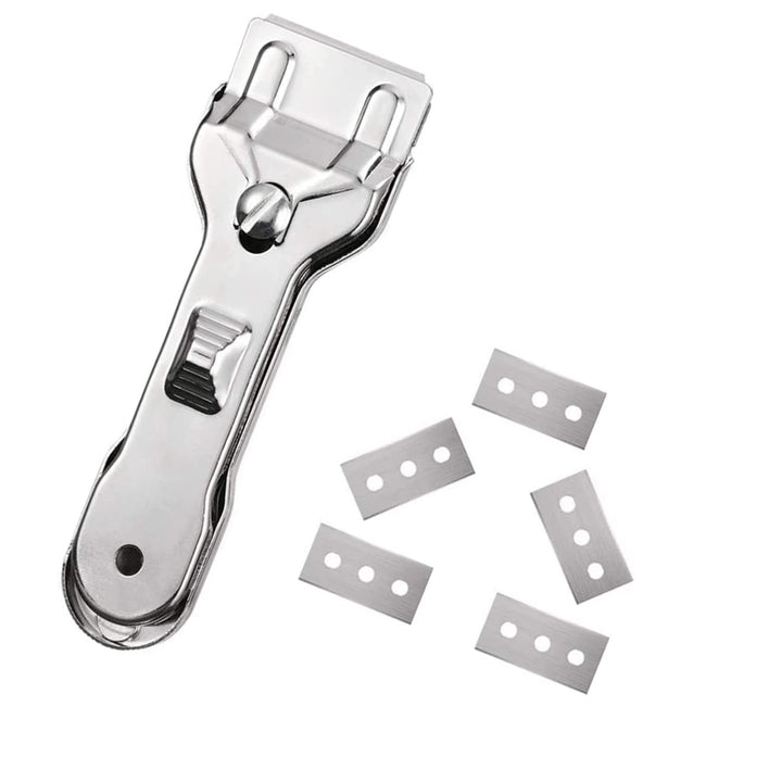 Ceranfeldschaber 5 Ersatzklingen mit Glasschaber, Keine Kratzer, Geeignet für Glaskeramik und Indukt