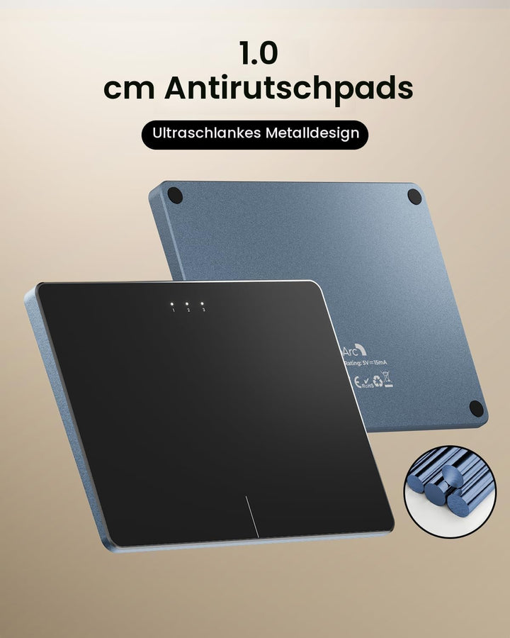 ProtoArc Kabellose Trackpad für Windows 10/11(NOT für Mac), T1 Plus Bluetooth Hochpräzises Touchpad