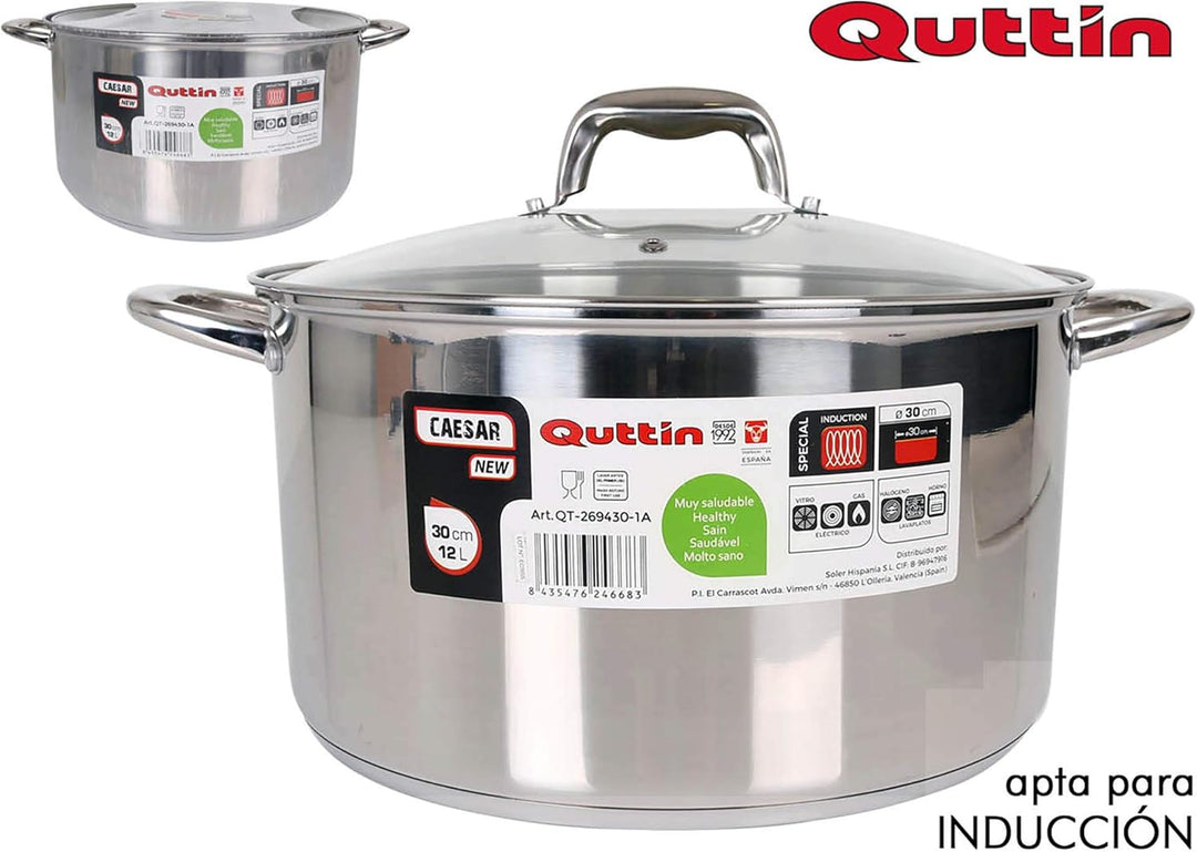 Quttin New Caesar Professioneller Kochtopf für Induktion für Küche und Backofen, grosser Kochtopf au