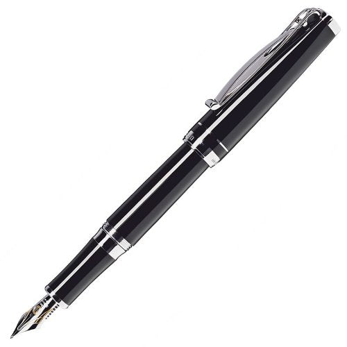 Cleo Skribent Füllhalter Platinum, schwarz, Feder:fein (F)