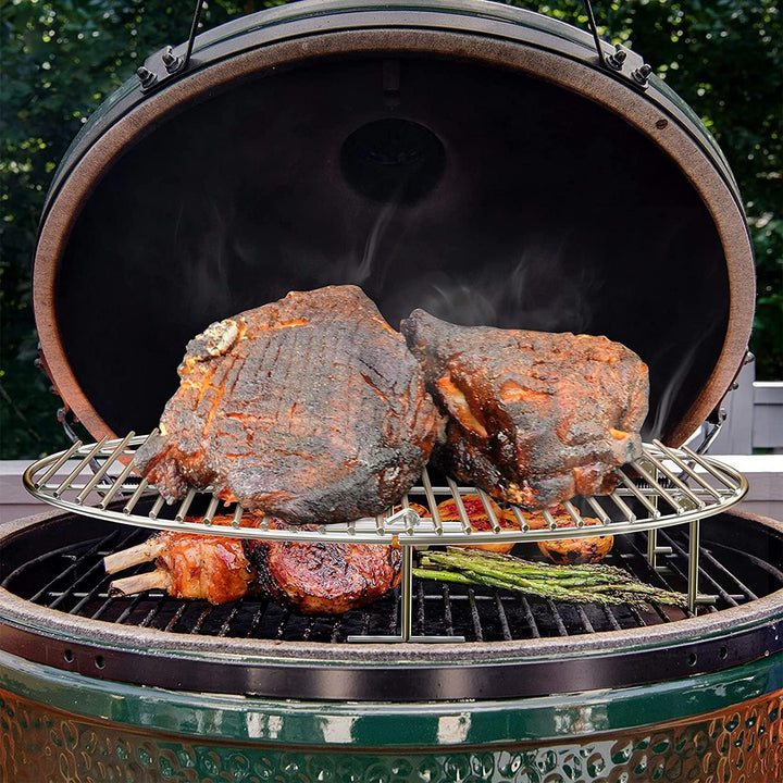 Onlyfire Warmhalterost aus Edelstahl Grillrost rund 44,5 cm Grillerweiterung für Kugelgrills Weber 5
