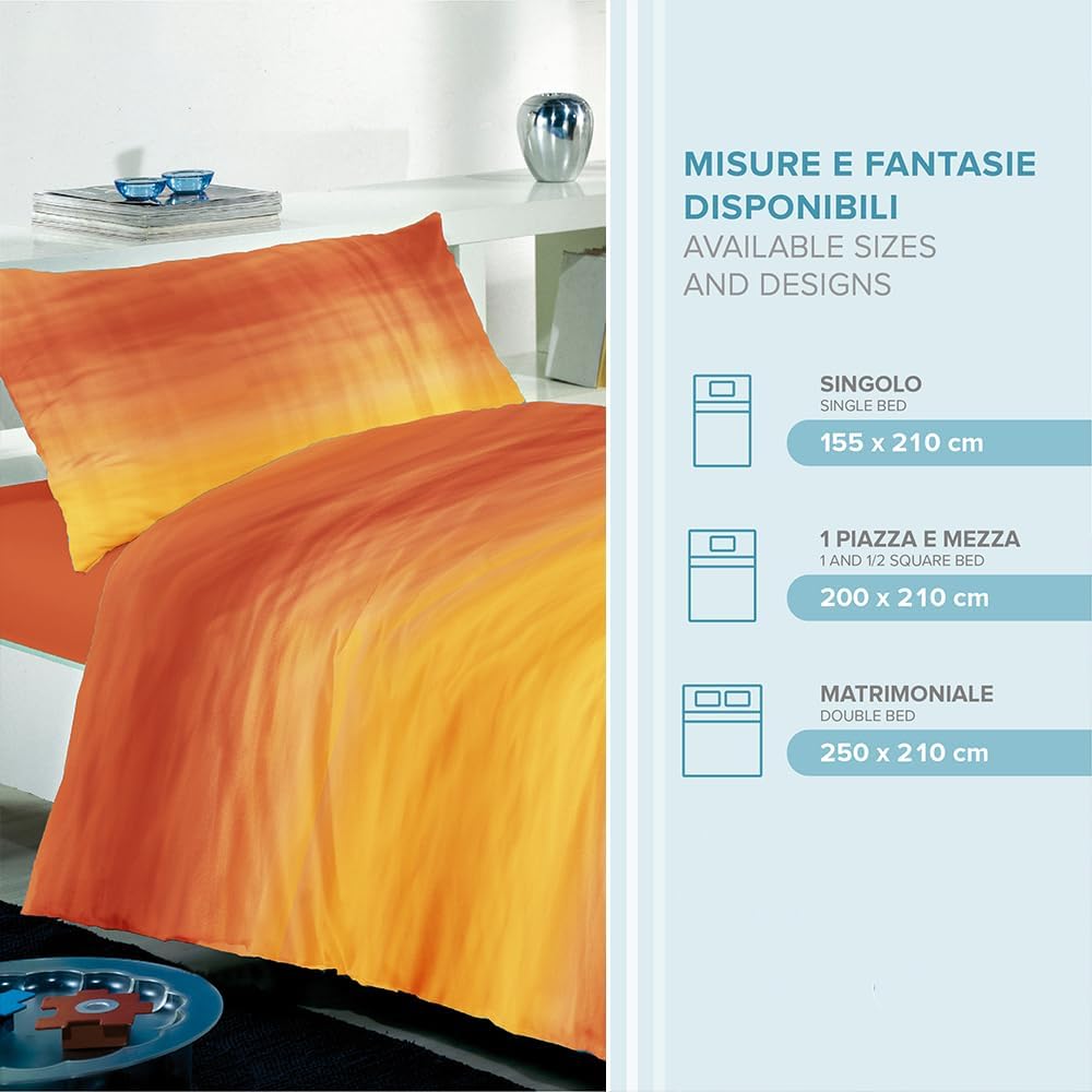 Dorian Home - Bettbezug-Set mit Bettbezugtasche aus 100% Reiner, weicher und zertifizierter Baumwoll