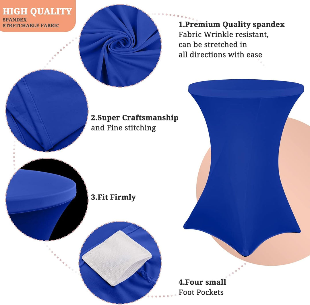 Showgeous 6er-Set Stretch Stehtisch Husse für Bistrotisch Ø 80-85 cm, Stehtischhussen Verstärkung im
