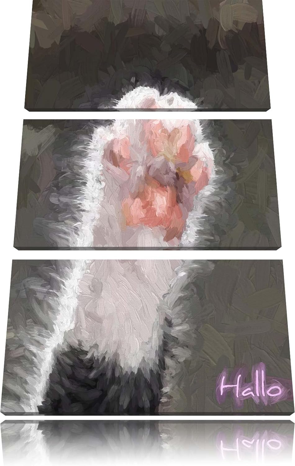 kleine Katzenpfote NewArt 3-Teiler Leinwandbild 120x80 Bild auf Leinwand, XXL riesige Bilder fertig