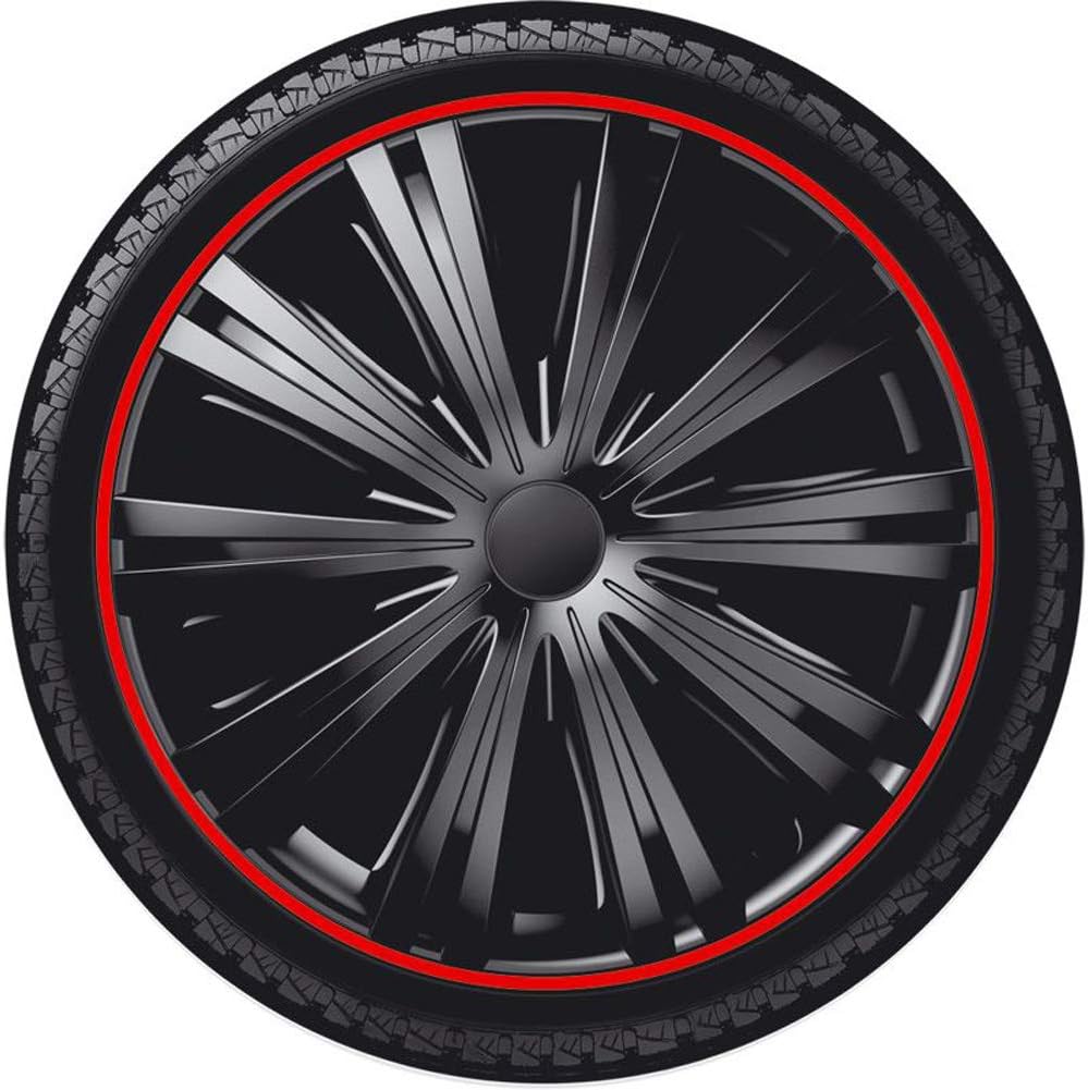 AUTO-STYLE Satz Radzierblenden Giga R 16-Zoll Schwarz/Rot Schwarz/Rot 16-Zoll, Schwarz/Rot 16-Zoll