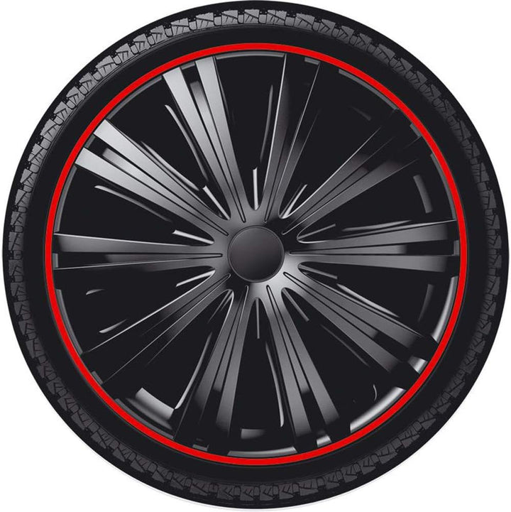 AUTO-STYLE Satz Radzierblenden Giga R 16-Zoll Schwarz/Rot Schwarz/Rot 16-Zoll, Schwarz/Rot 16-Zoll