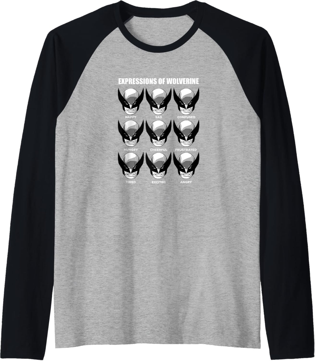 Marvel X-Men Expressions Of Wolverine Grid Raglan