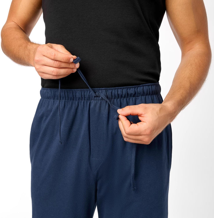 Timone Herren Schlafanzugshose Lang Pyjamahose aus Baumwolle Freizeithose Schlafhose Loungewearhose