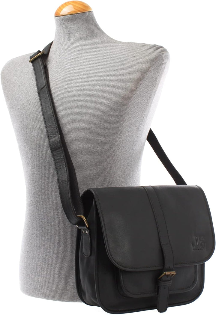 LECONI Umhängetasche Schultertasche für Damen Freizeittasche aus Büffelleder Damentasche Ledertasche