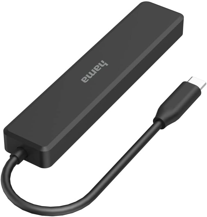 Hama USB C Hub, 5 Anschlüsse (USB C Adapter mit 480 Mbit/s High Speed, HDMI Splitter für 4K Qualität
