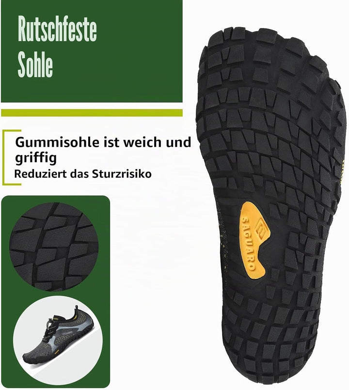 SAGUARO Unisex Barfussschuhe Leicht Atmungsaktive Zehenschuhe fur Outdoor &amp; Indoor 36 EU Schwarz, 36