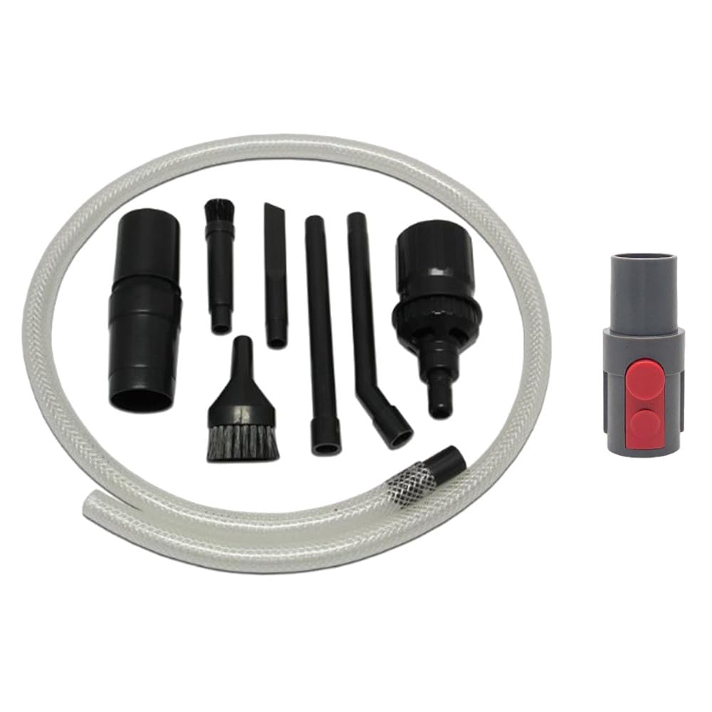 Trade-Shop 9in1 Set: PC Reinigungs-Set/Säuberungs-Set (8-teilig) + Anschluss-Adapter für Dyson V7 V8