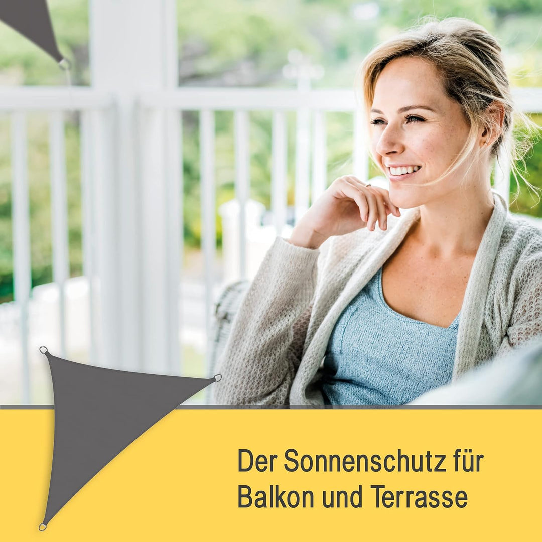 Sol Royal Sonnensegel dreieckig wasserdicht für Terrasse Balkon Garten | 7x5x5m Anthrazit UV Sonnens
