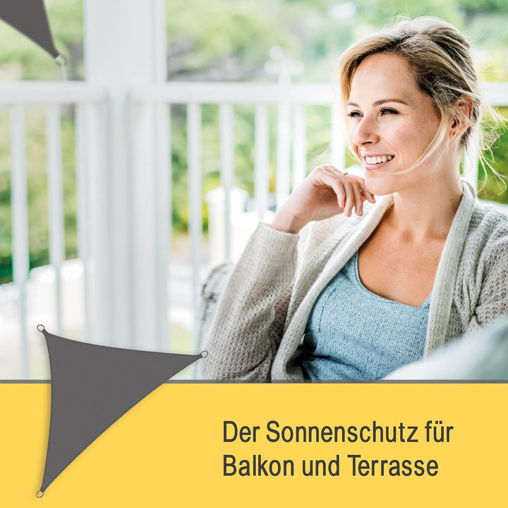 Sol Royal Sonnensegel dreieckig wasserdicht für Terrasse Balkon Garten | 7x5x5m Anthrazit UV Sonnens