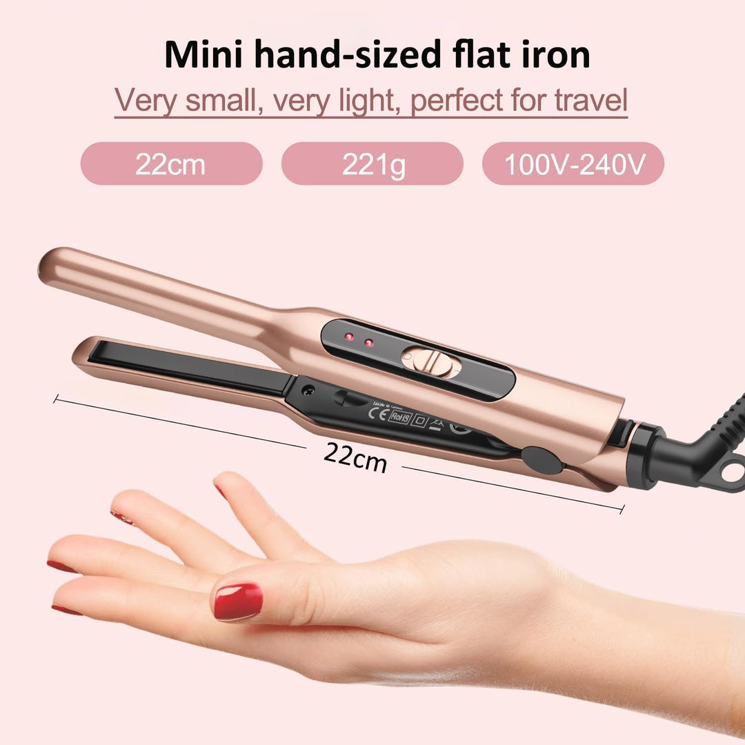 JAETON Small Flat Iron Mini Glätteisen Haarglätter für Kurze Haare,Reise Glätteisen Klein,Duale Span